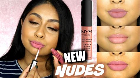 Nyx soft matte lip creams are completely matte shades. NEW NUDE SHADES! NYX SOFT MATTE LIP CREAM LIP SWATCH...Are ...