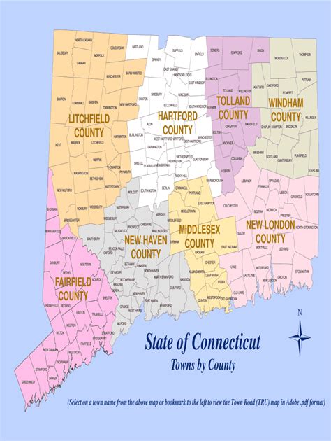 Printable Map Of Ct Towns