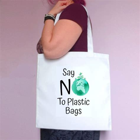 Eco Friendly Reusable Fabric Tote Bag Say No To Plastic Bags Kind Shop