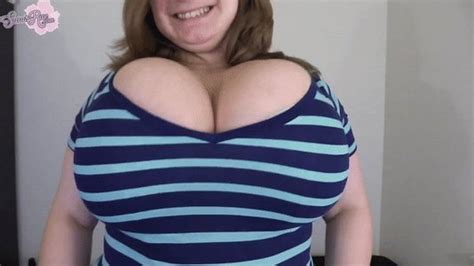 Big Tits Blue Striped Top Sarah Raes Big Boob Emporium