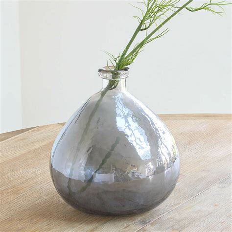 Metallic Grey Glass Vase By Marquis And Dawe