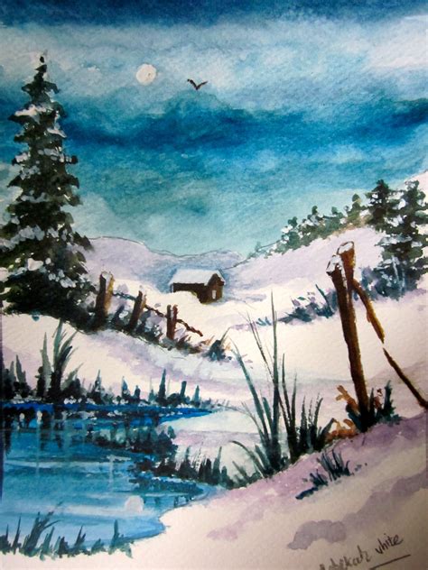 Snow Scene Watercolour Painting Prints Available A4 £15 Or A5 £8 Plus
