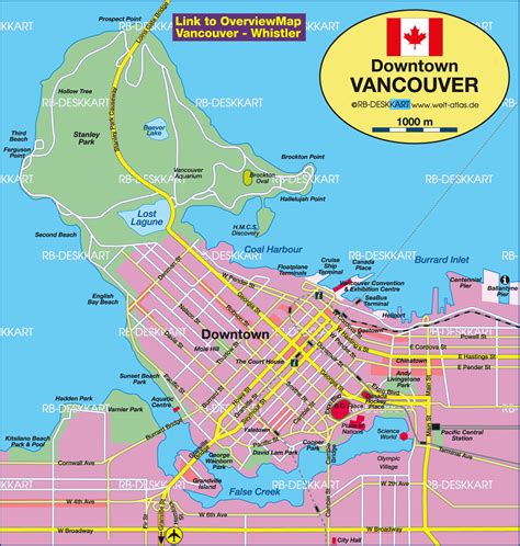 Map Of Vancouver City In Canada Welt Atlasde