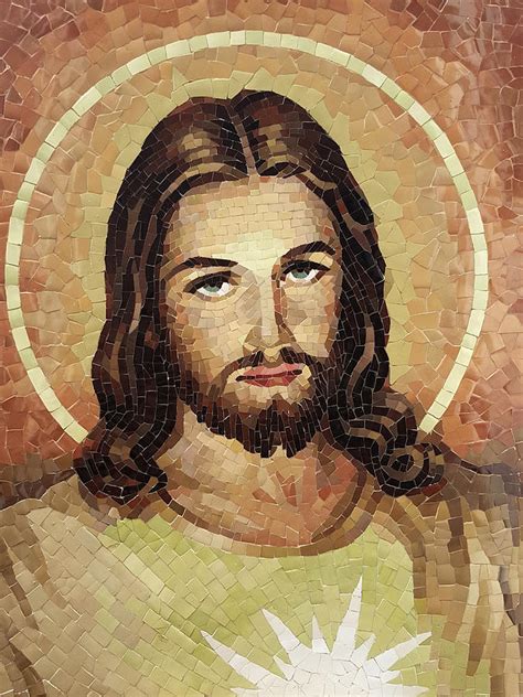 Catholic Mosaic Art Cross Divine Mercy Br
