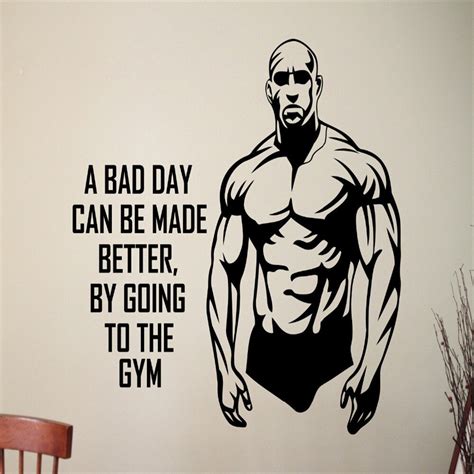 Gym Wall Decal Fitness Stickers Motivation Quotes Sports Removable Wall