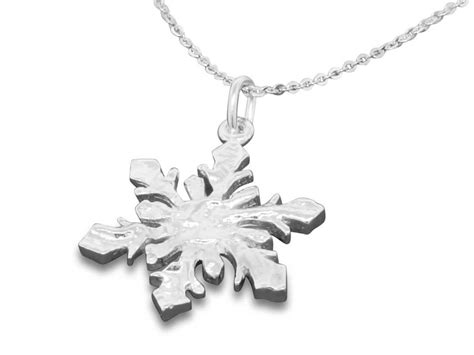 Sterling Silver Snowflake Necklace Pendant Perfect For Winter Etsy