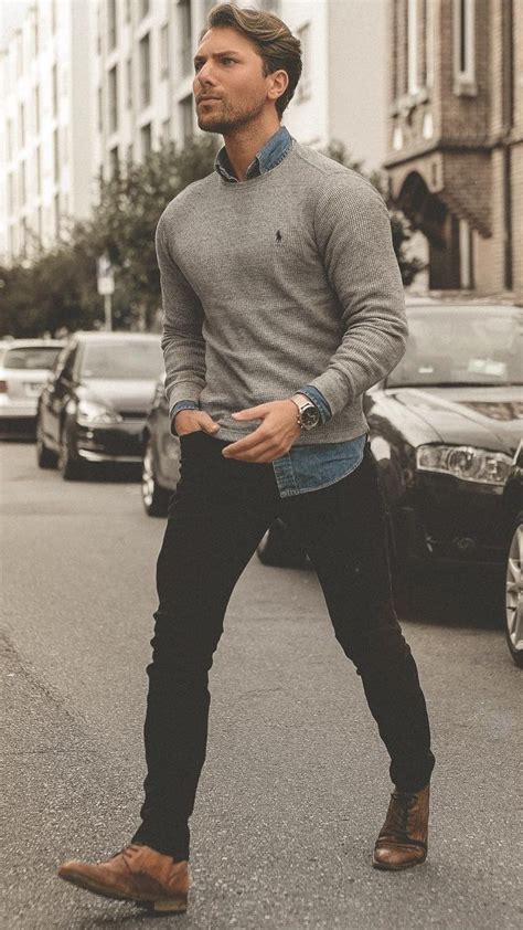 5 Cool Sweater Outfits For Men Mens Casual Outfits Winter Outfits