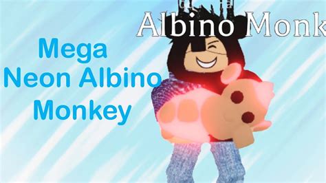 2nd Ever Mega Neon Albino Monkey Roblox Adopt Me Youtube