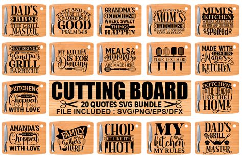 Cutting Board Svg Bundlecutting Board Graphic By Black Cat Studio