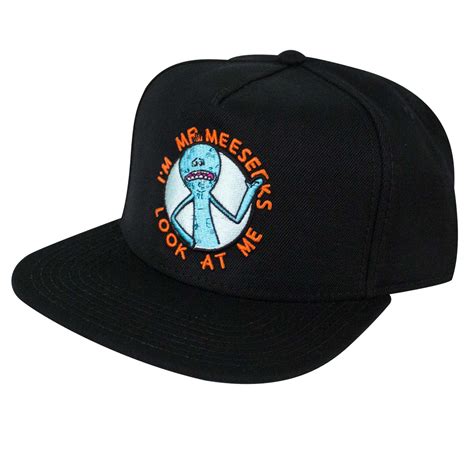Rick And Morty Mens Black Mr Meeseeks Snapback Hat