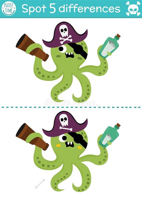 Pirate Spot Difference Stock Illustrations 32 Pirate Spot Difference