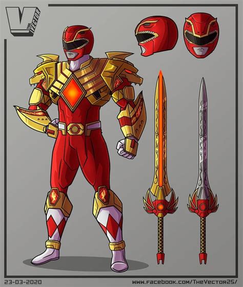 Red Ranger Dragon Shield Fire Mode By Thevector25xd Rpowerrangers