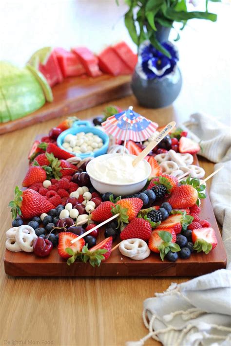 Simple Red White And Blue Fresh Fruit Platter Delightful Mom Food