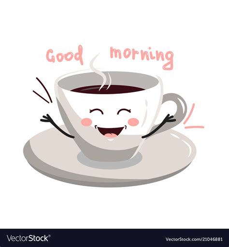 Cute Cartoon Cup Of Coffee Royalty Free Vector Image