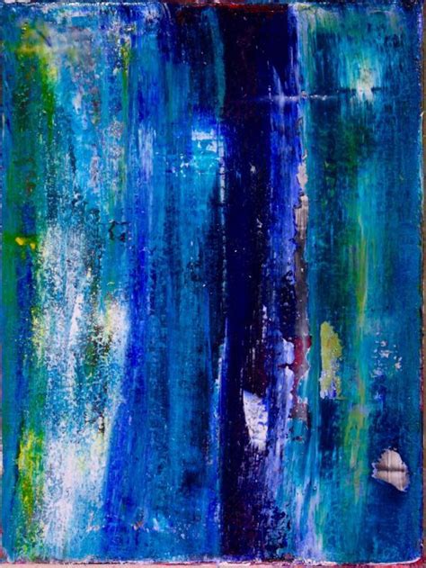 Aqua Colorfield 2015 By Nestor Toro Small Abstract Painting