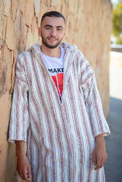 Traditional Moroccan Djellaba Berber Clothing Kaftan For Men Gray