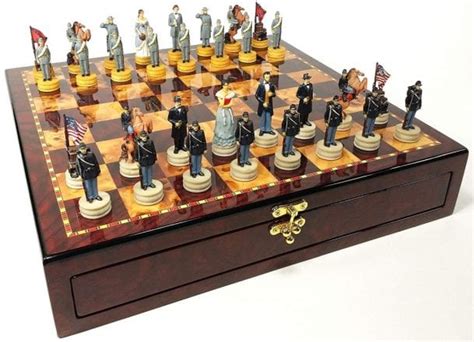 Us American Civil War Queens Chess Set