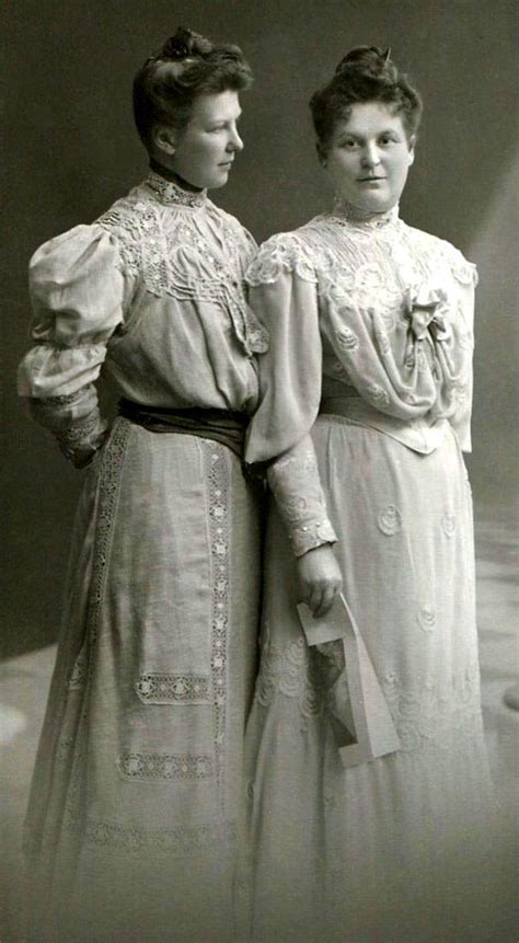 Two Women In Lingerie Dresses Ca 1890s Photo Was Probably Taken In