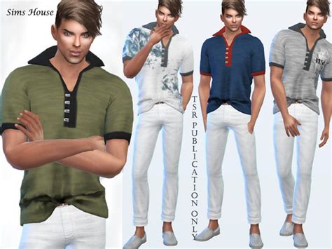 Mens Polo Shirt By Sims House At Tsr Sims 4 Updates