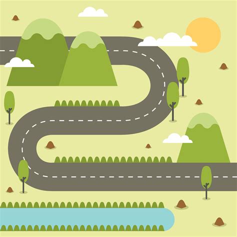 Blank Road Map Template