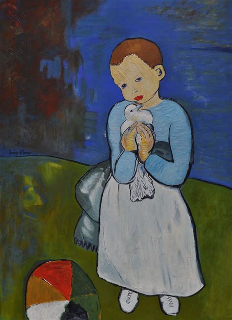 Child With A Dove 1901 Pablo Picasso Hand Painted And Reproduced By