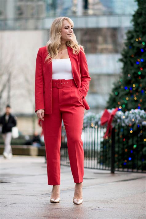 A Red Suit Makes Such A Statement And Is Perfect Around The Holidays Red Suit Corporate