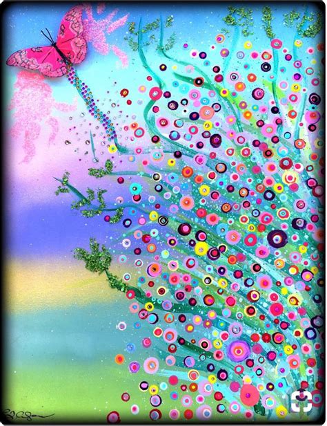 Abstract Whimsical And Colorful Floral Painting Etsy