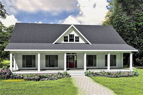 3 Bed One Story House Plan With Decorative Gable 25016dh