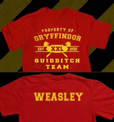 Gryffindor Custom Name Quidditch Team Unisex T Shirt Harry Potter