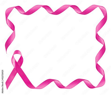 Breast Cancer Awareness Pink Ribbon Frame With Copy Space Stock Photo