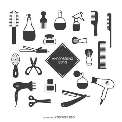 Hairdressing Icon Set Vector Download