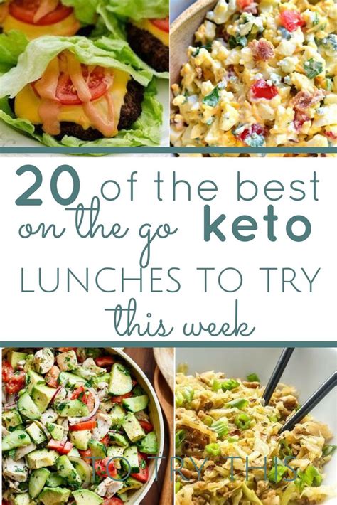 At burger and chicken joints, simply ask them to hold the bun/bread, or remember to take it off yourself. 20 Keto Lunch Ideas for Work in 2019 | Make ahead meals ...