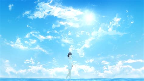Download Beautiful Blue Sky In Anime Wallpaper