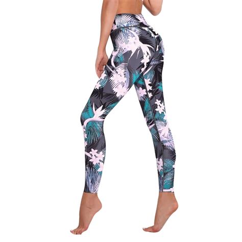 2018 Floral Printed Yoga Pants Women Sport Leggings Yoga Trousers