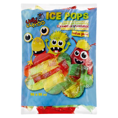 Jolly Jumbo Frozen Ice Pops Value 50 Pack Ice Lollies Frozen