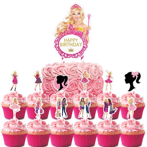Buy Toppers For Barbie Cake Topper Cupcake Toppers Happy Birthday Cake
