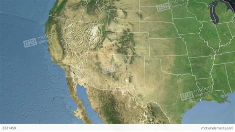Arizona State Usa Extruded Satellite Map Stock