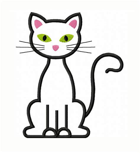 Instant Download Black Cat Applique Machine Embroidery Design Etsy