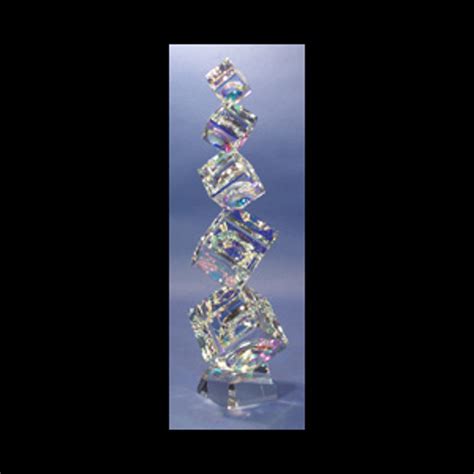 Crystal Cubes Tumbling 5 60 80 100 120 145mm On Base By Harold Lustig Gallery Of Modern Masters