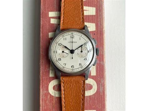 Vintage Lemania Chronograph 40s Manual Wind Silver Dial