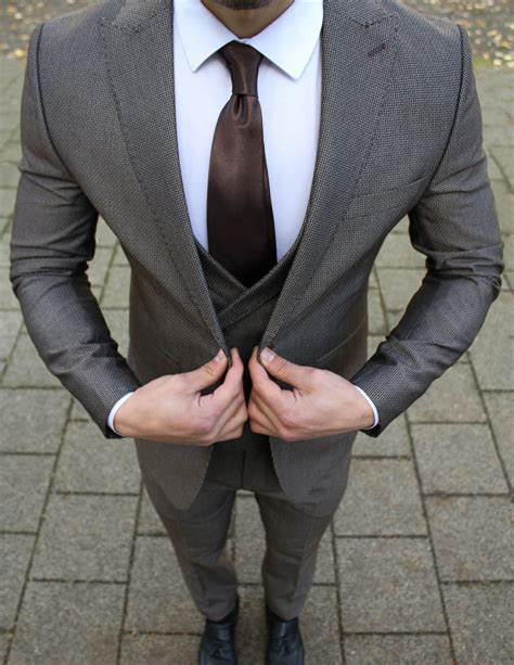 Charcoal Brown 3 Piece Suit Conquer Menswear