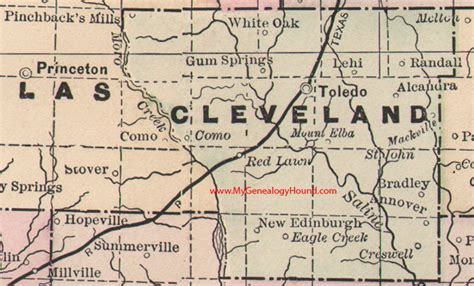 Cleveland County Arkansas 1889 Map