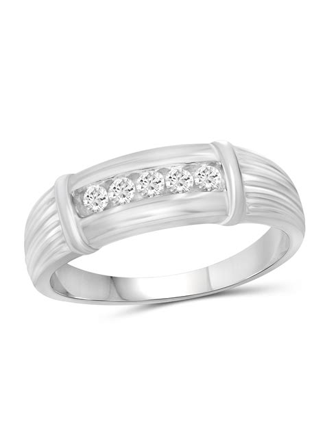 14 Carat Tw White Diamond 10k White Gold Mens Ring