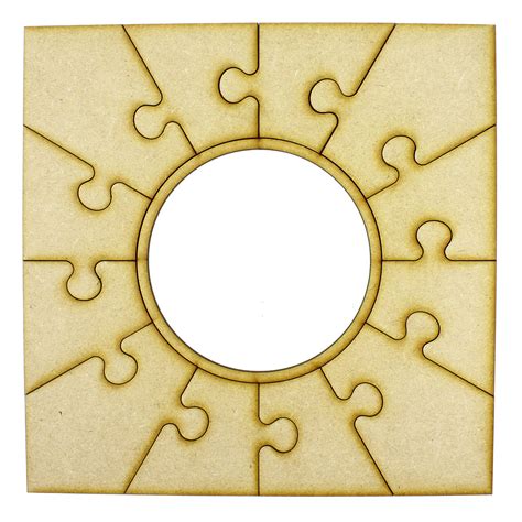 Laser Cut Wooden Jigsaw Puzzle Photo Frame Circle Fits 23x23 Ribba