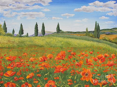 Tuscan Poppies B Painting By Jean Plout Pixels