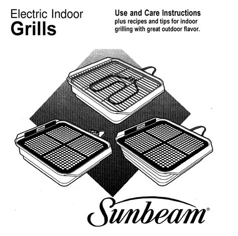 Sunbeam Electric Indoor Grills Use And Care Instructions Manual Pdf Download Manualslib