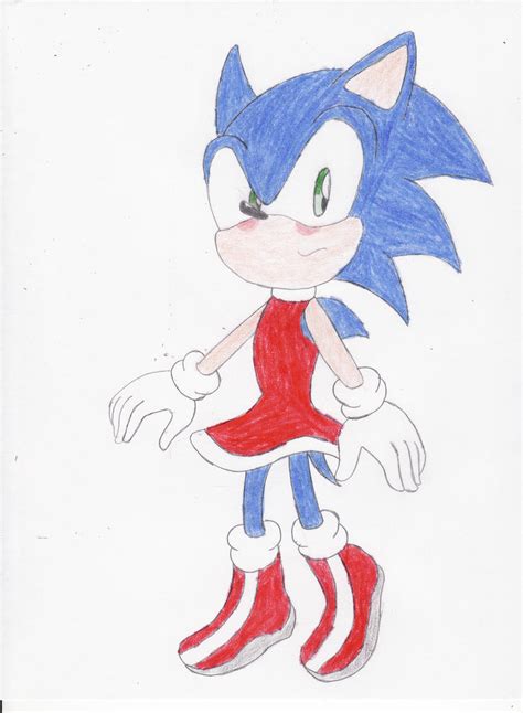 Sonic Wearing Amys Dress By Bluespeedsfan92