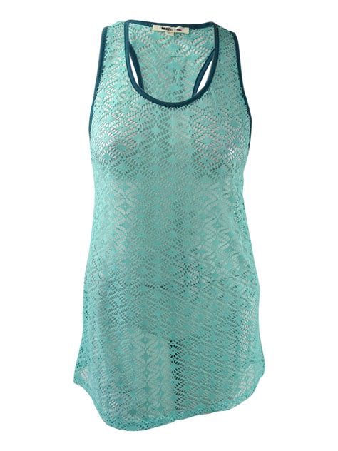 Miken Womens Crochet Racerback Dress Swim Cover Up Ebay