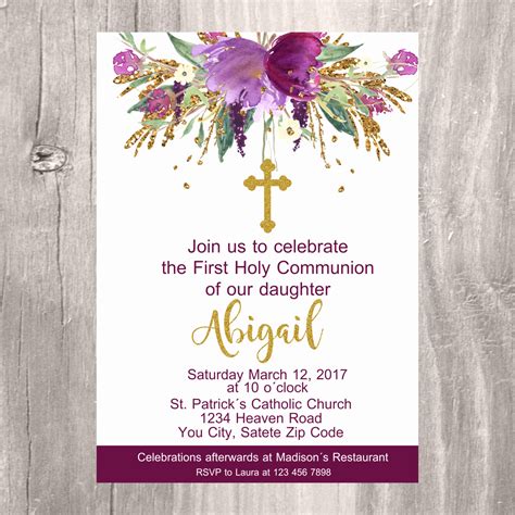 First Holy Communion Invitation Wordings
