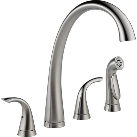 Delta has a kitchen faucet for every preference and in a variety of finishes including bronze and stainless. Delta Pilar 2-Handle Standard Kitchen Faucet with Side ...